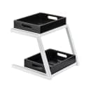 Tablecraft 11795 2 Tier Grab & Go Frame for Half Size Gastronorm Crates - 15 1/4" x 15 1/4", Steel, White thumbnail 5