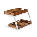 Tablecraft 11796 2 Tier Grab & Go Frame for Half Size Gastronorm Crates - 23 1/2" x 17 3/4", Steel, White thumbnail 3