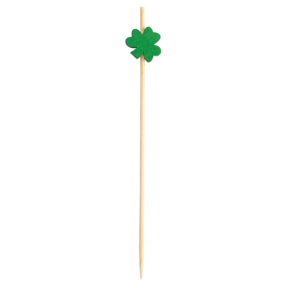 Tablecraft 12142 4 1/2" Bamboo Shamrock Pick