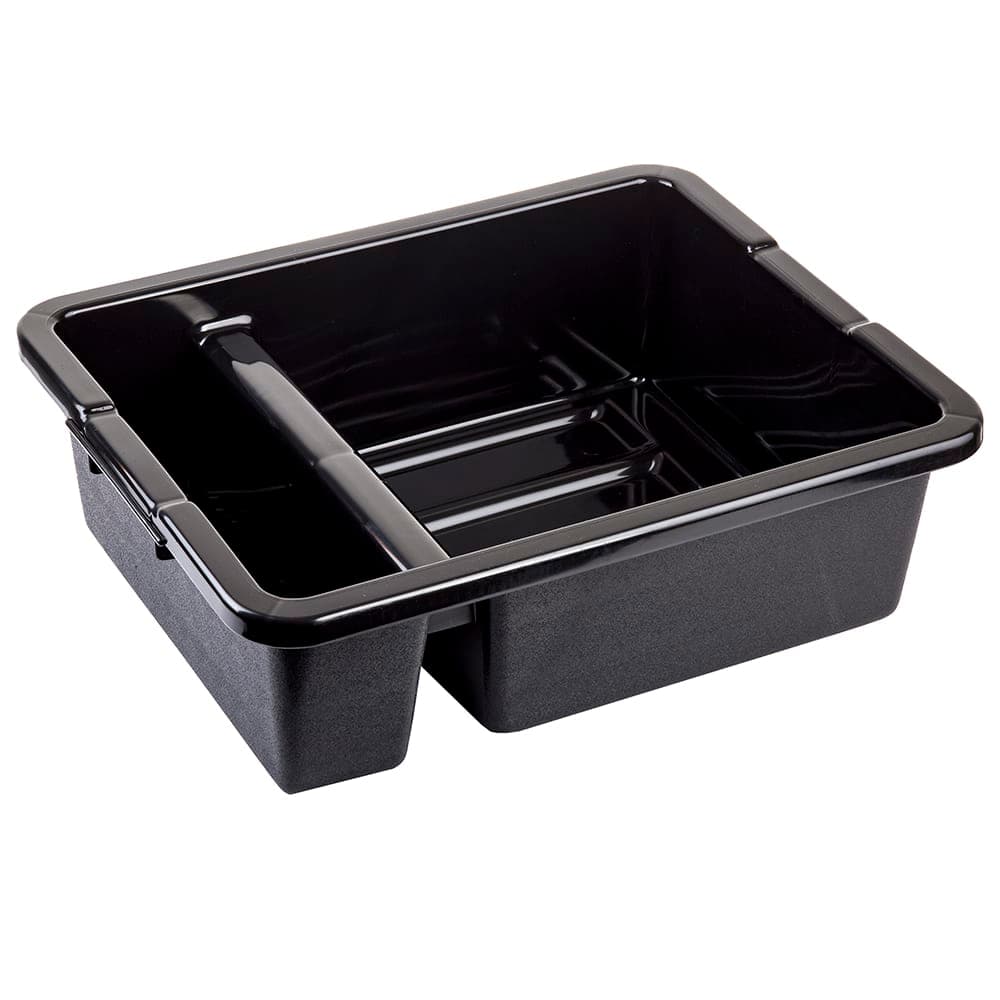 Tablecraft 1547B Bus Box w/ (2) Compartments - 21 1/2" x 17" x 7", Black