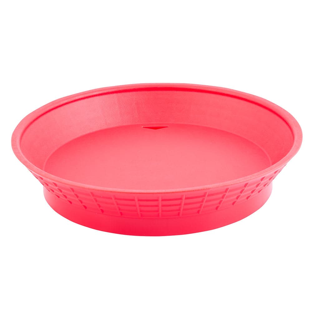 Tablecraft 157510R 10 1/2" Round Platter Basket w/ Base, Polypropylene, Red