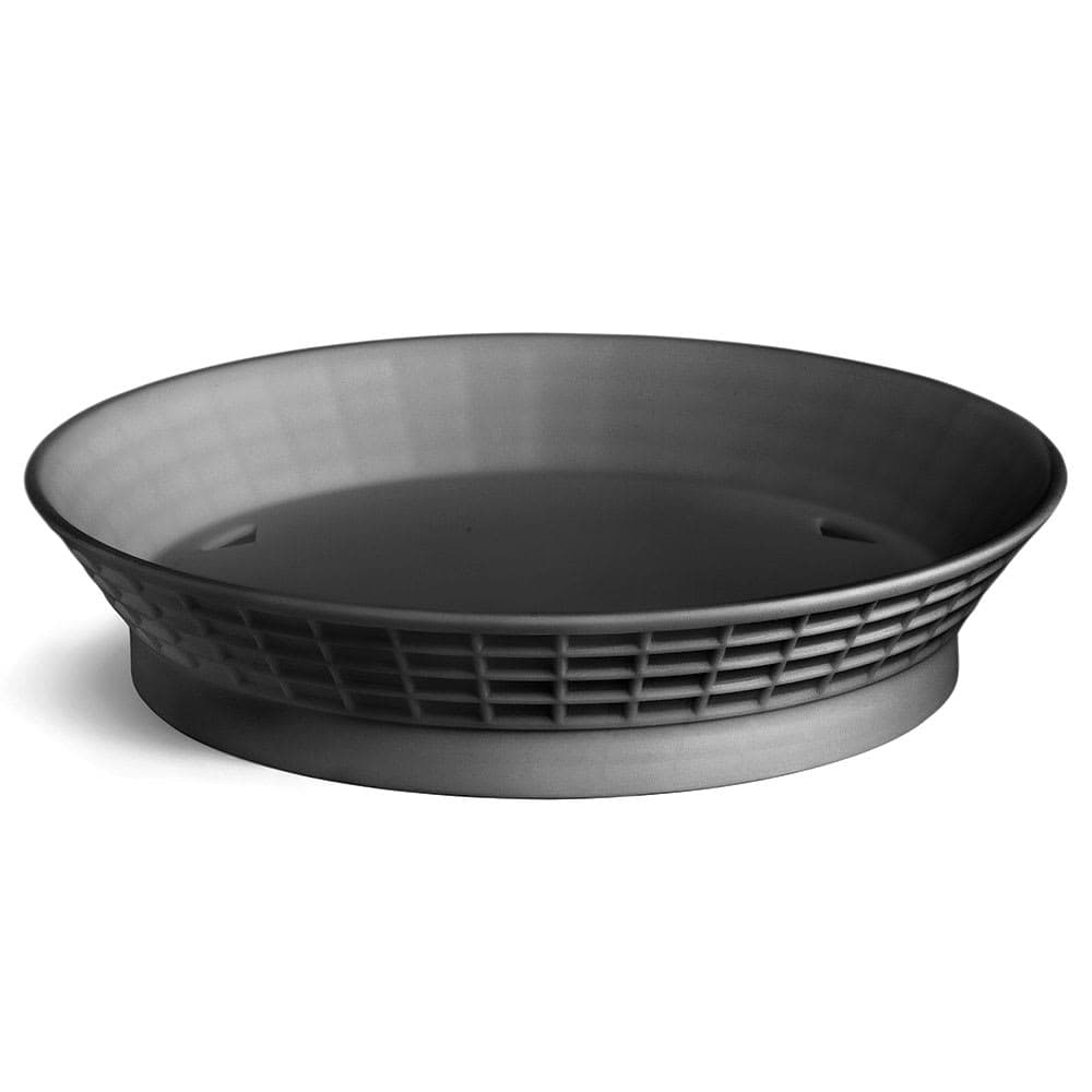 Tablecraft 157512BK 12" Round Food Basket w/ Base, Polypropylene, Black