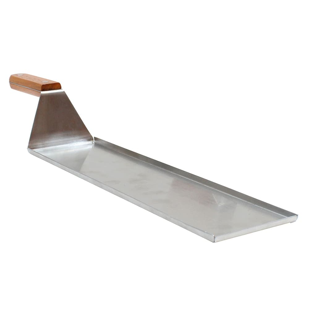 Tablecraft 20001 Spatula Style Slider Flight Board w/ Brown Handle - 16" x 3 1/2", Stainless Steel