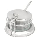 Tablecraft 357 Round 6 oz Condiment Server - Clear/Silver thumbnail 4