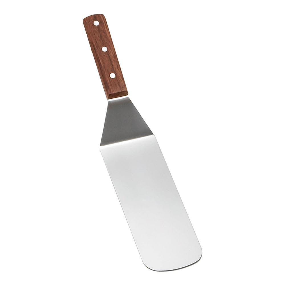 Tablecraft 4100S Food Turner w/ Wood handle, Solid, Stainless Steel Blade