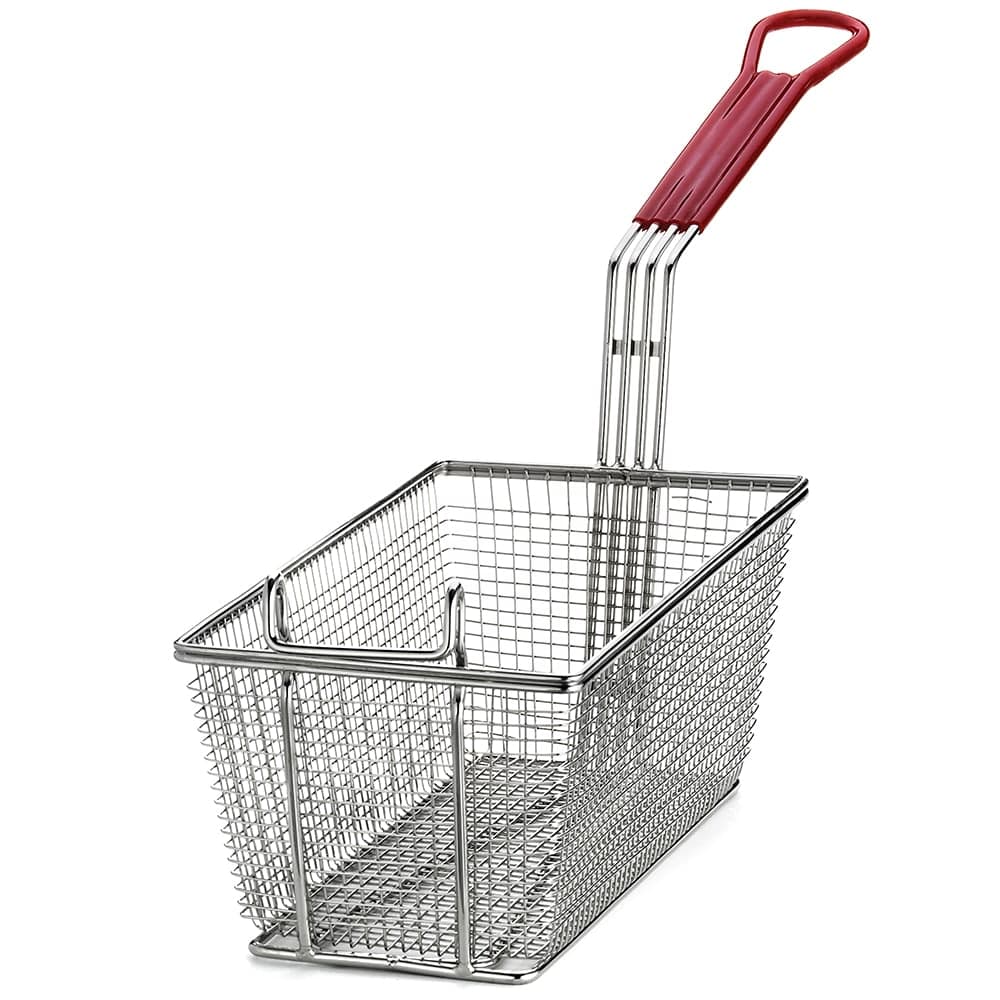 Tablecraft 427 Fryer Basket w/ Coated Handle & Front Hook, 13" x 6 1/2" x 5 1/4"