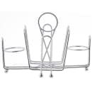 Tablecraft 591C 4 Compartment Rectangular Condiment Caddy - Chrome Plated Wire thumbnail 3