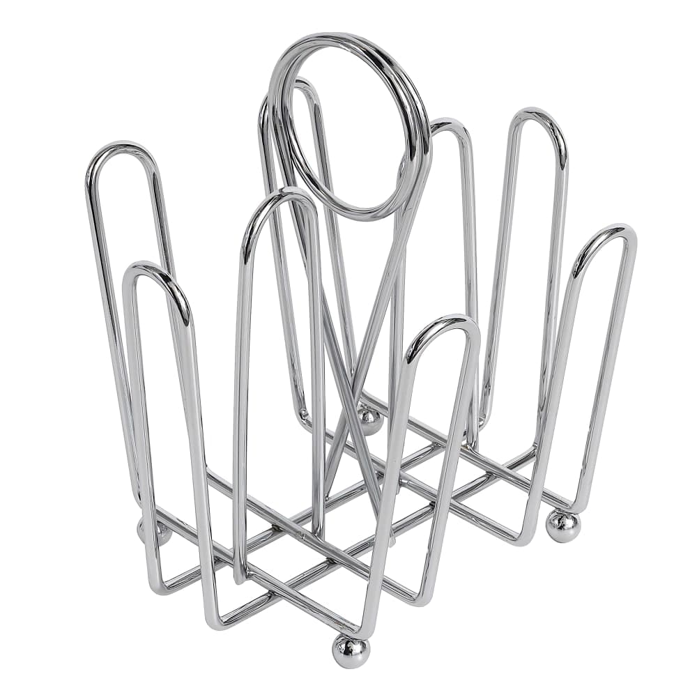 Tablecraft 597C 4 Compartment Rectangular Condiment Caddy - Chrome Plated Wire
