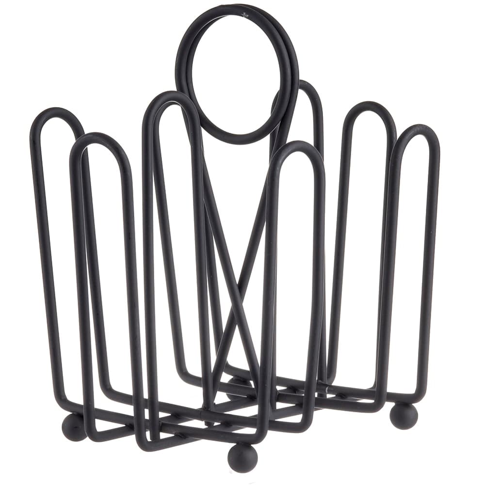 Tablecraft 597CBK 4 Compartment Rectangular Condiment Caddy - Wire, Black