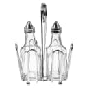 Tablecraft 600ST 6 oz Cruet Set w/ Chrome Rack & Stainless Steel Tops - Glass, Clear thumbnail 2