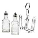 Tablecraft 600ST 6 oz Cruet Set w/ Chrome Rack & Stainless Steel Tops - Glass, Clear thumbnail 3