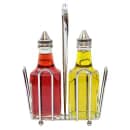 Tablecraft 600ST 6 oz Cruet Set w/ Chrome Rack & Stainless Steel Tops - Glass, Clear thumbnail 6