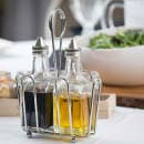 Tablecraft 600ST 6 oz Cruet Set w/ Chrome Rack & Stainless Steel Tops - Glass, Clear thumbnail 7