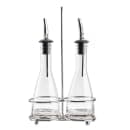 Tablecraft 611N 6 oz Cruet Set w/ Chrome Rack & Stainless Steel Pourers - Glass, Clear thumbnail 2