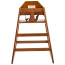 Tablecraft 6666063 29" Stackable Wood High Chair w/ Waist Strap - Rubberwood, Walnut thumbnail 2