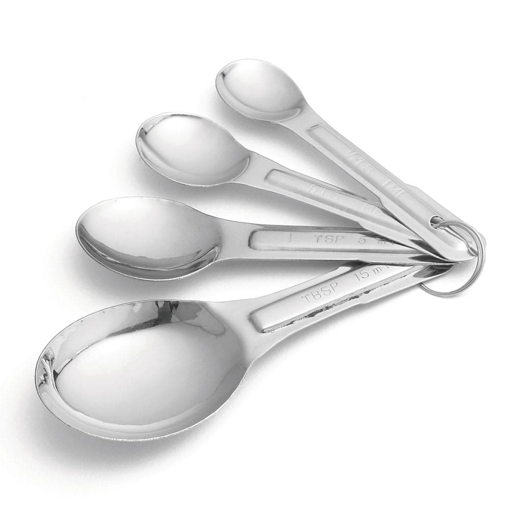 Tablecraft 721 4 Piece Measuring Spoon Set, Stainless Steel