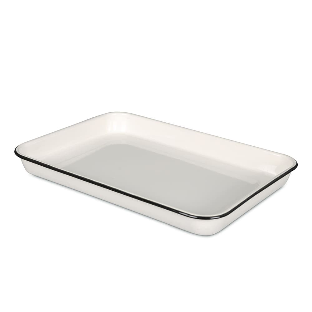Tablecraft 80012 Rectangular Serving Tray - 16" x 11 1/2", Porcelain, Creamy White