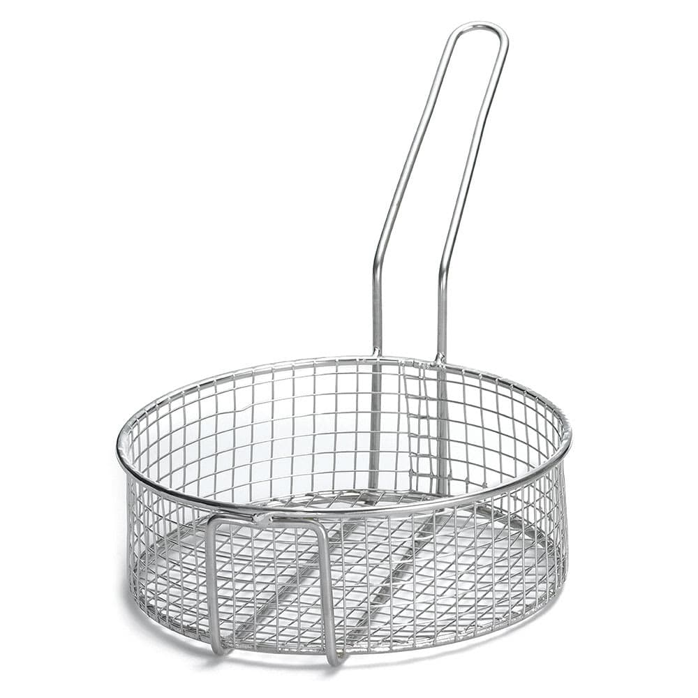 Tablecraft 988 Fryer Basket w/ Uncoated Handle & Front Hook, 10 1/2" x 10 1/2" x 3 1/2"