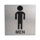 Tablecraft B10 Stainless Steel Sign, 5" x 5", Men Restroom thumbnail 2