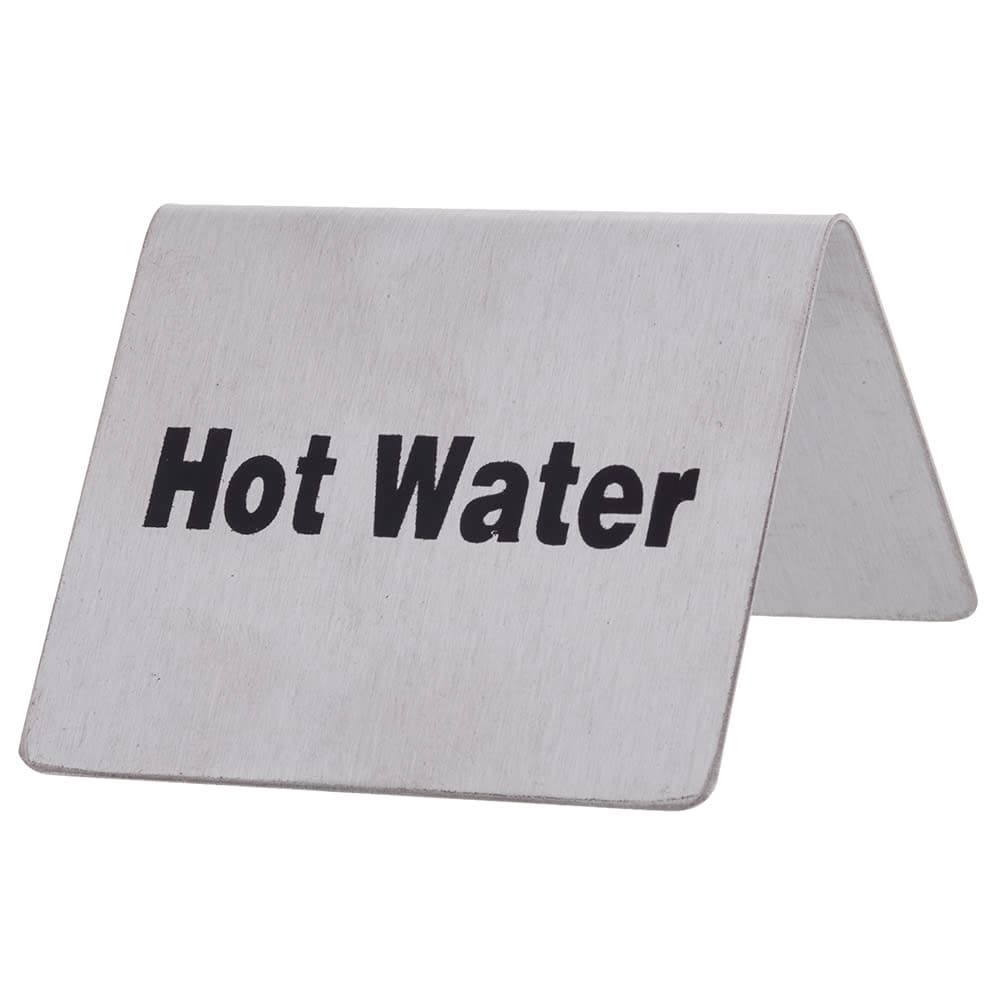 Tablecraft B7 Hot Water Table Tent Sign - 2" x 2 1/2", Stainless