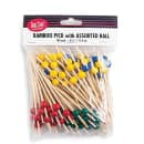 Tablecraft BAMBA45 4 1/2" Bamboo Ball Pick, Assorted Colors thumbnail 2