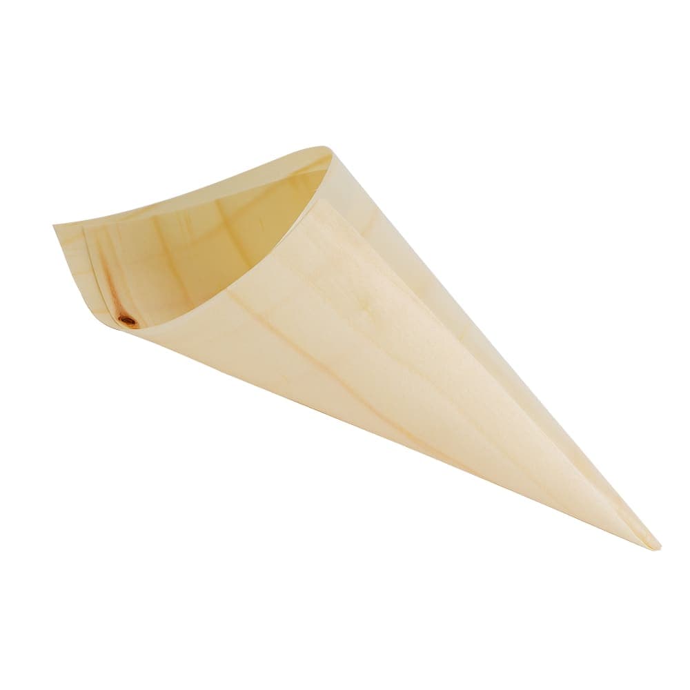 Tablecraft BAMDCN5 Disposable Mini Serving Cone - 1 3/4" x 5", Pinewood