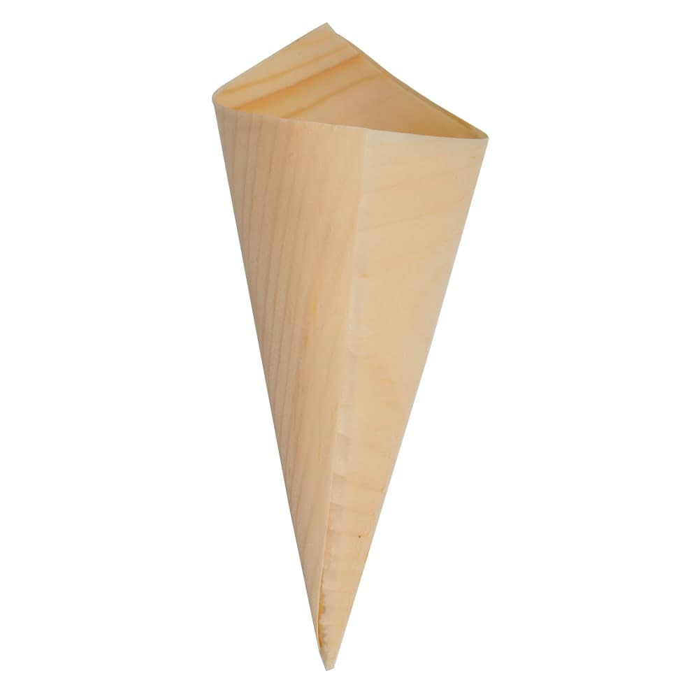 Tablecraft BAMDCN6 Disposable Serving Cone, 2" x 6", Eco-Friendly, Pinewood