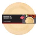 Tablecraft BAMDRP11 11" Round Bamboo Disposable Plate, Natural thumbnail 3