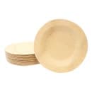 Tablecraft BAMDRP7 7" Round Bamboo Disposable Plate, Natural thumbnail 2