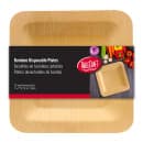 Tablecraft BAMDSP7 7" Square Bamboo Disposable Plate - Bamboo, Natural thumbnail 3