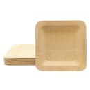 Tablecraft BAMDSP9 9" Square Bamboo Disposable Plate, Natural thumbnail 2