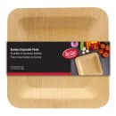Tablecraft BAMDSP9 9" Square Bamboo Disposable Plate, Natural thumbnail 3