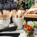 Tablecraft BAMDSPN65 6 1/2" Disposable Spoon, Pinewood thumbnail 5