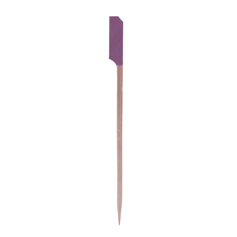 Tablecraft BAMP45PR 4 1/2" Bamboo Paddle Pick, Purple