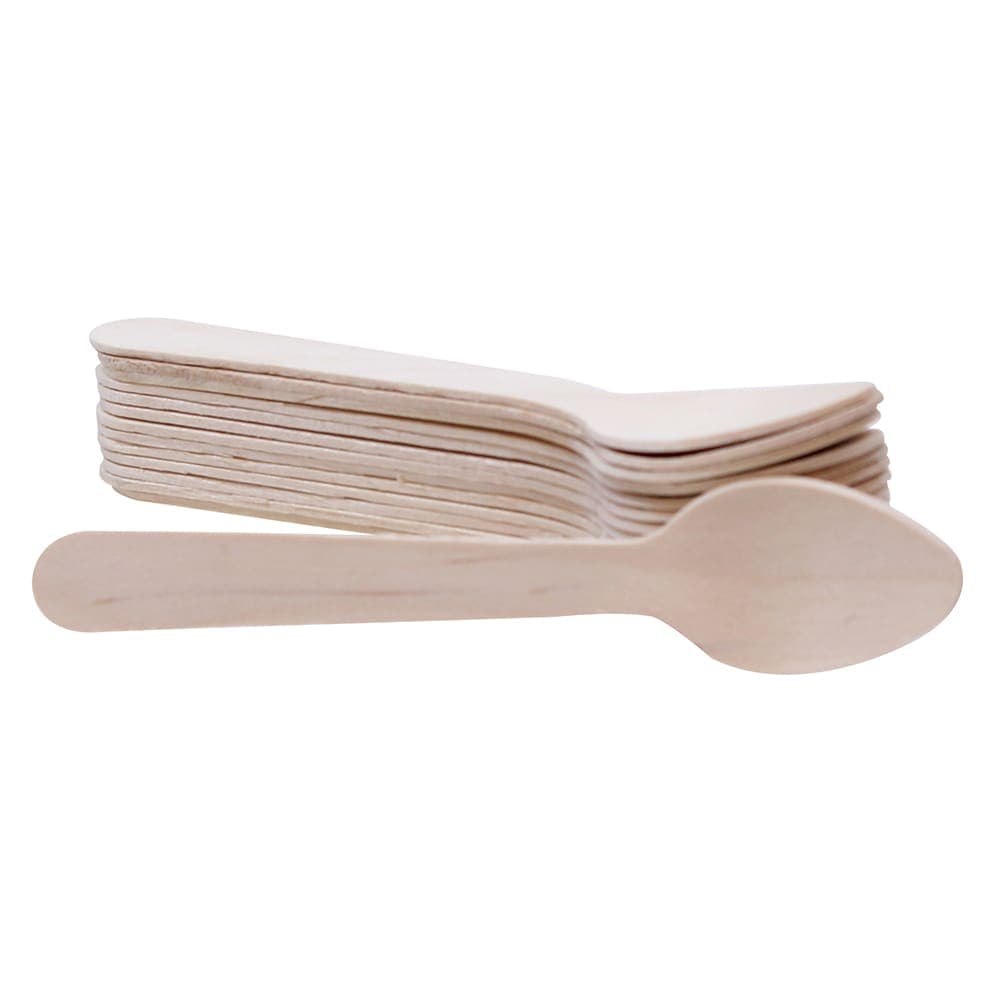 Tablecraft BAMSP425 4 1/4" Disposable Spoon, Pinewood