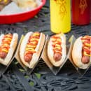 Tablecraft BBQ48 Hot Dog/Taco Prep Tray - 11x4x2" Stainless thumbnail 5