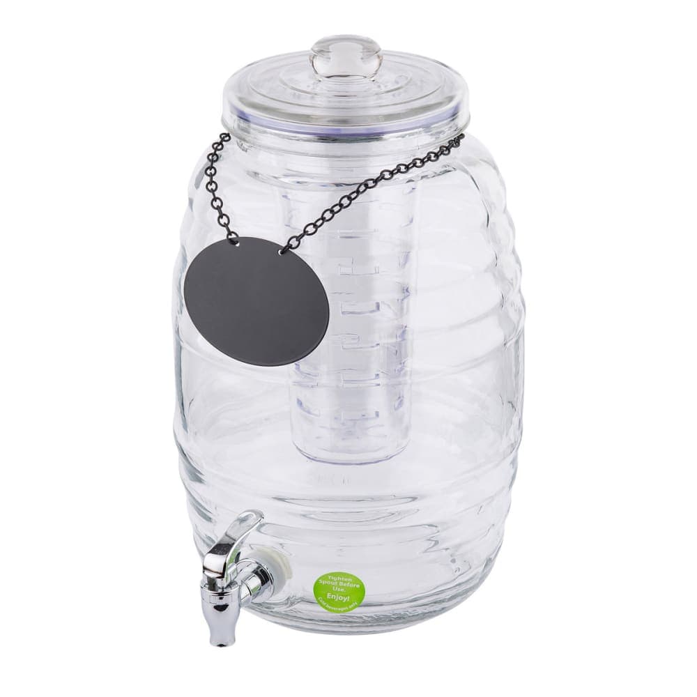 Tablecraft BDG1000 2 1/2 Gallon Beehive™ Glass Beverage Dispenser w/ Infuser - Clear