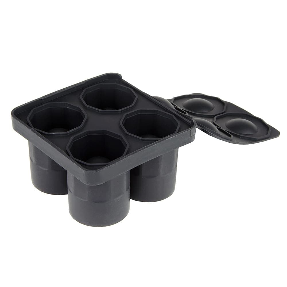 Tablecraft BSST 4 Section Shot Glass Ice Tray - Silicone, Black
