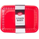 Tablecraft C1079R Cash And Carry Mas Grande Baskets - 11 3/4 x 8 1/2 x 1 1/2", Polypropylene, Rectangular, Red thumbnail 3