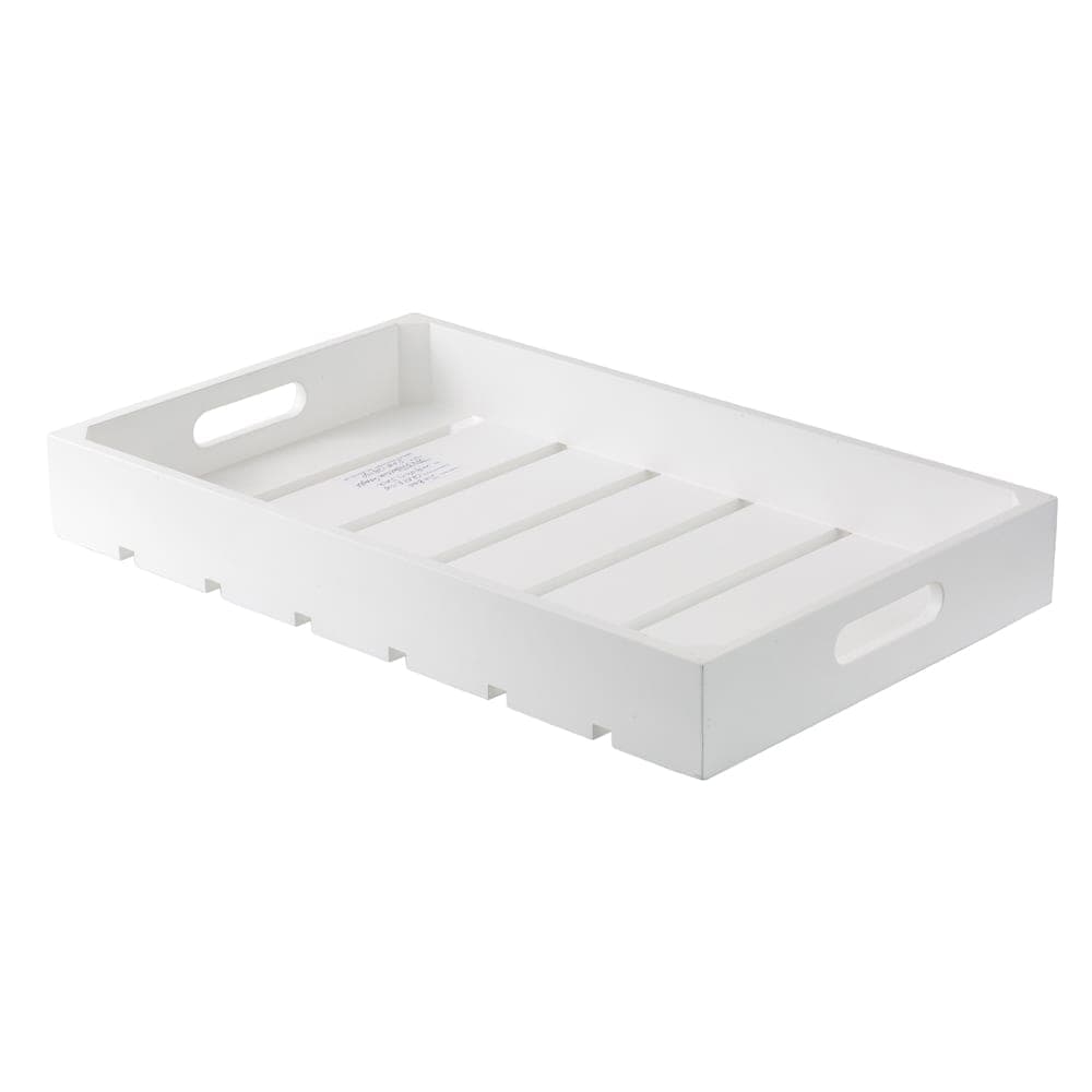 Tablecraft CRATE11W Wood Display Crate - 20 7/8"L x 12 3/4"W, 2 3/4"H, White