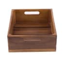 Tablecraft CRATE124 Rectangular Serving/Display Crate - 12 3/4" x 10 3/8" x 4 1/4", Wood, Acacia thumbnail 2