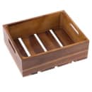 Tablecraft CRATE124 Rectangular Serving/Display Crate - 12 3/4" x 10 3/8" x 4 1/4", Wood, Acacia thumbnail 6