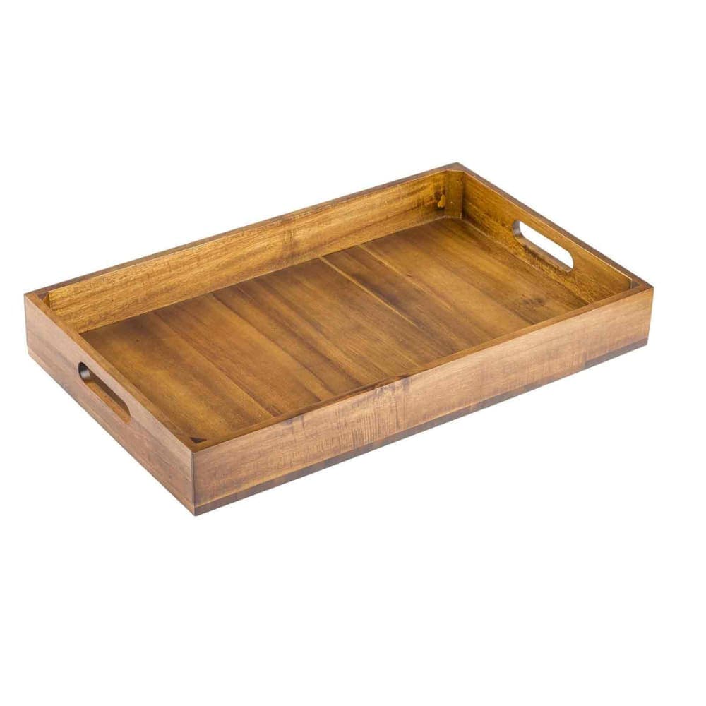 Tablecraft CRATESB11 Rectangular Serving/Display Crate - 20 7/8"L x 12 3/4"W, Acacia Wood
