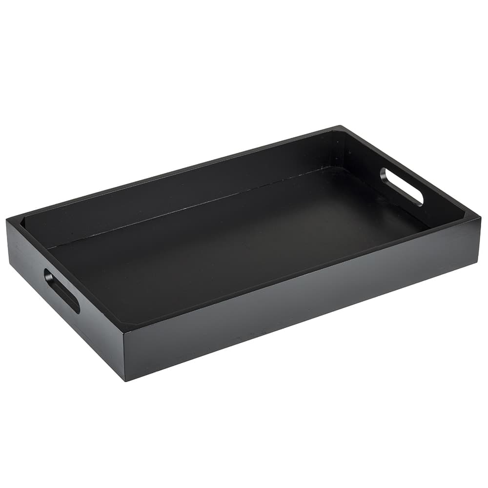 Tablecraft CRATESB11BK Rectangular Serving/Display Crate - 20 7/8"L x 12 3/4"W, Wood, Black