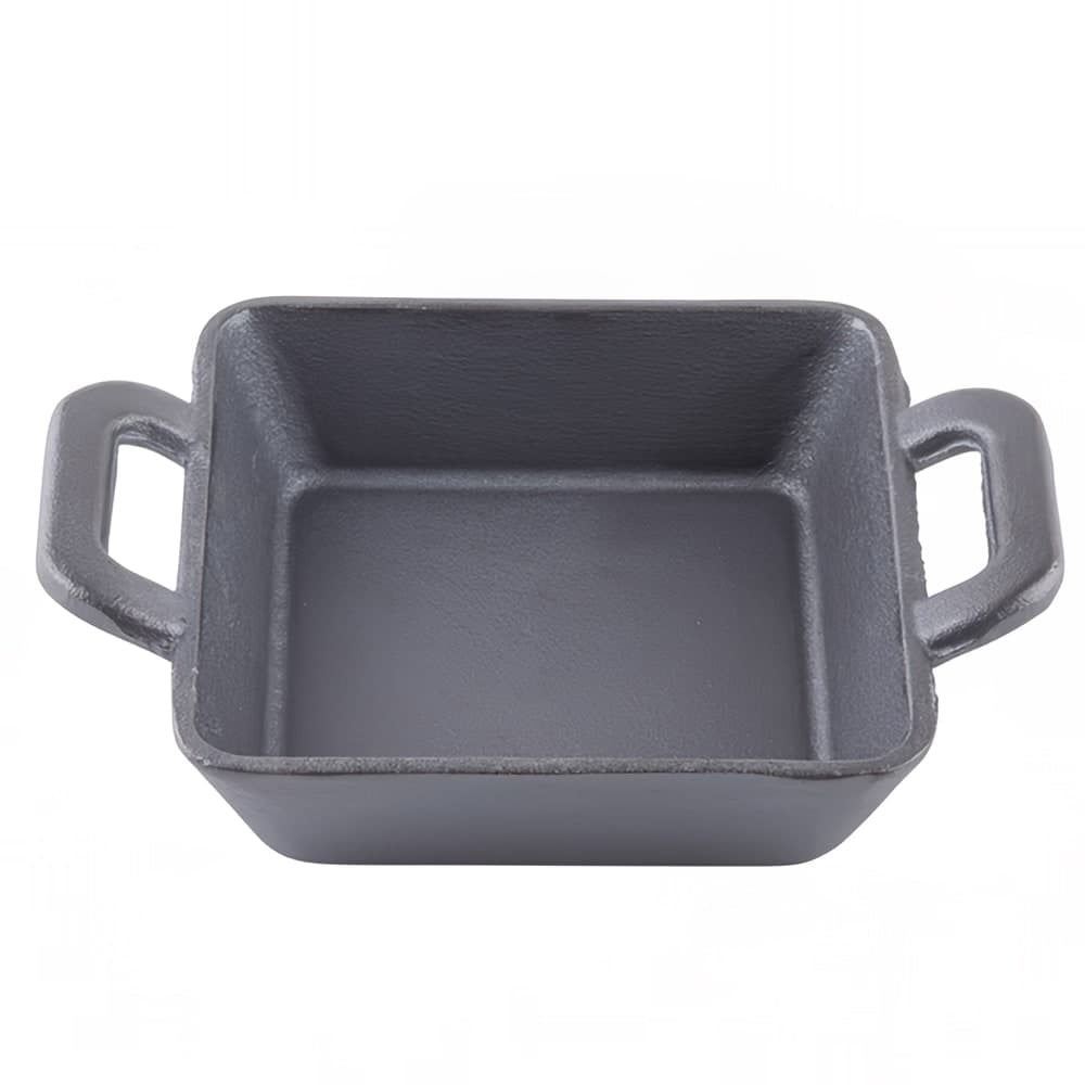 Tablecraft CW30150 12 oz Square Mini Serving Dish w/ Handles, 5" x 5", Cast Iron