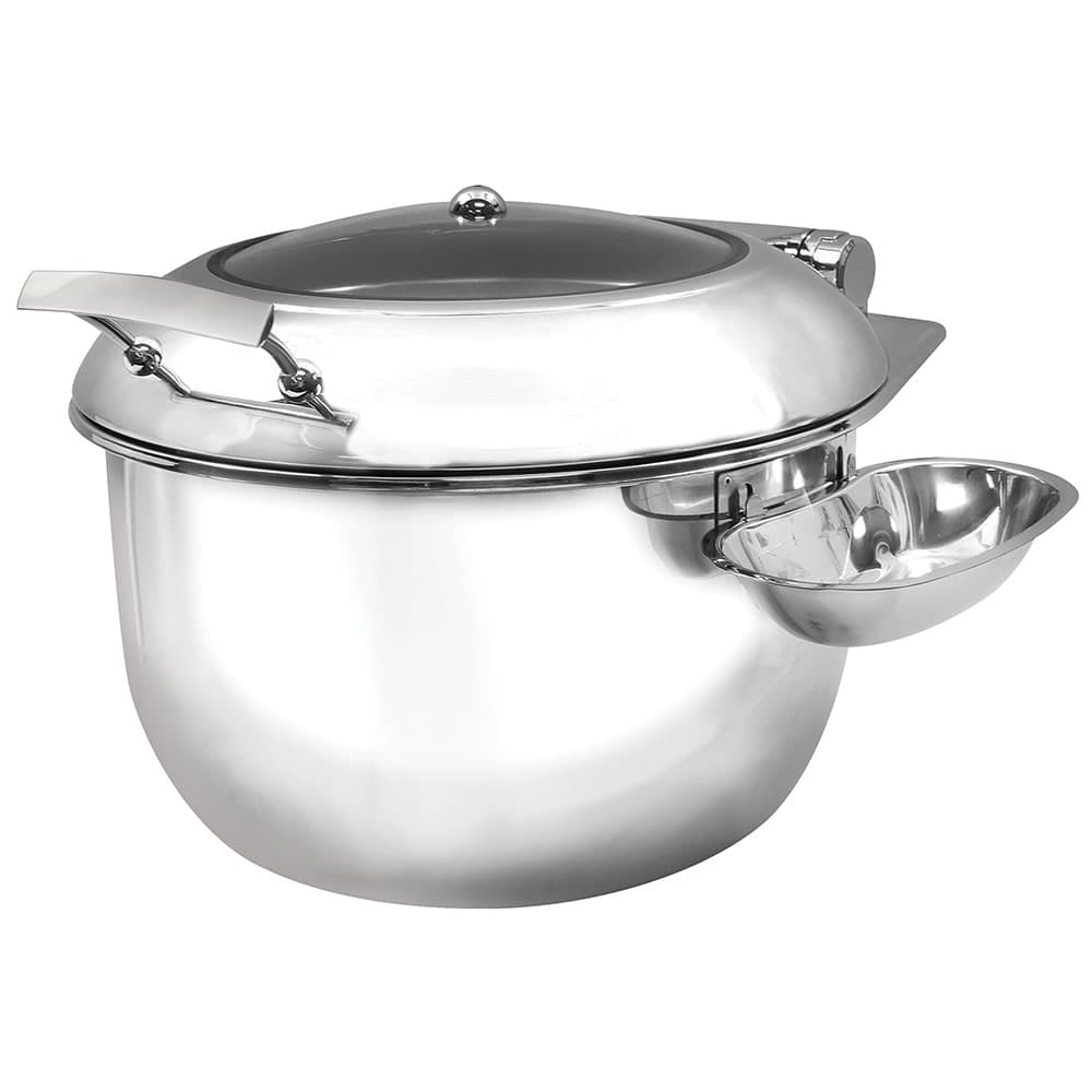Tablecraft CW40182 11 qt Induction Soup Chafing Dish w/ Hinged Lid, Stainless Steel