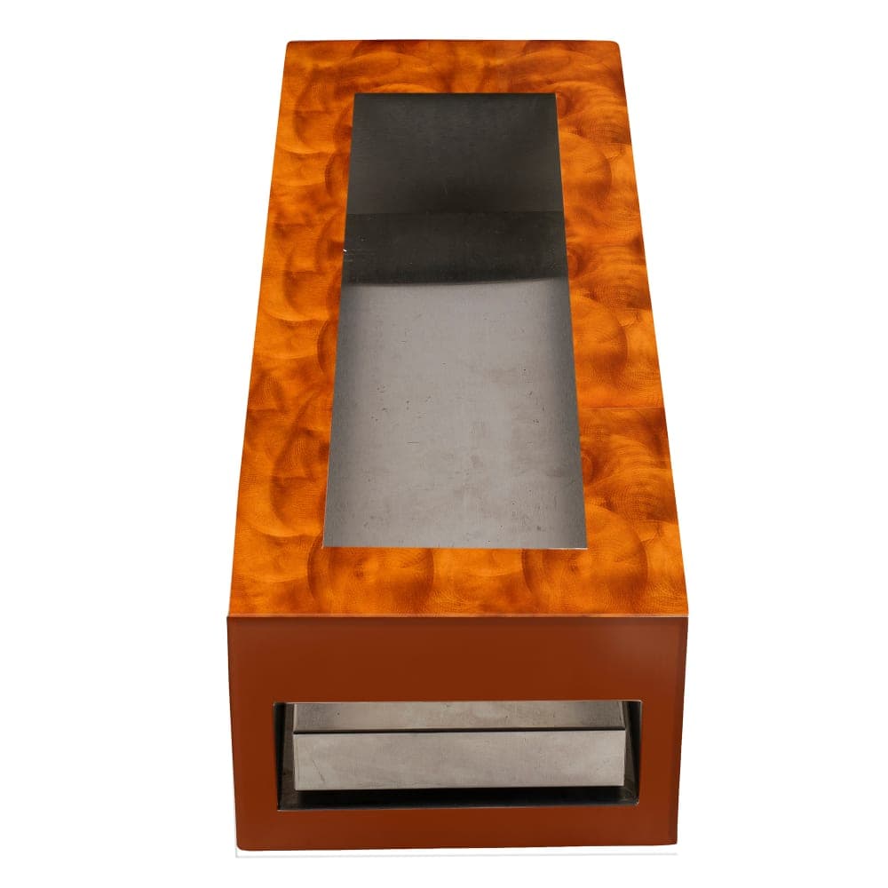 Tablecraft CW40212RSATCP Half Long Cooling Station w/ (1) CW60103, Rectangular, Random Swirl Finish, Copper