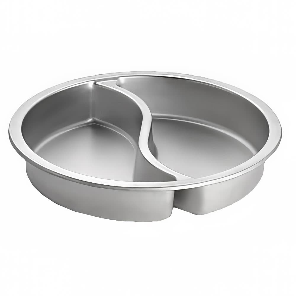 Tablecraft CW40297 Divided Replacement Pan, 15" Diameter, (2) 2 1/2 qt Compartments