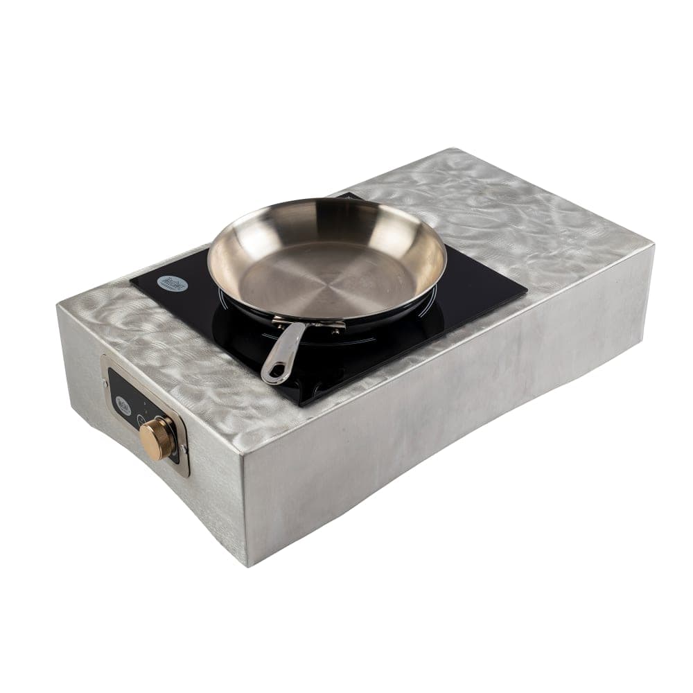 Tablecraft CWACTION7RSATCL Countertop Induction Range w/ (1) Burner, 25 1/4" x 14 1/4" x 5 3/4", Random Swirl Finish, Clear