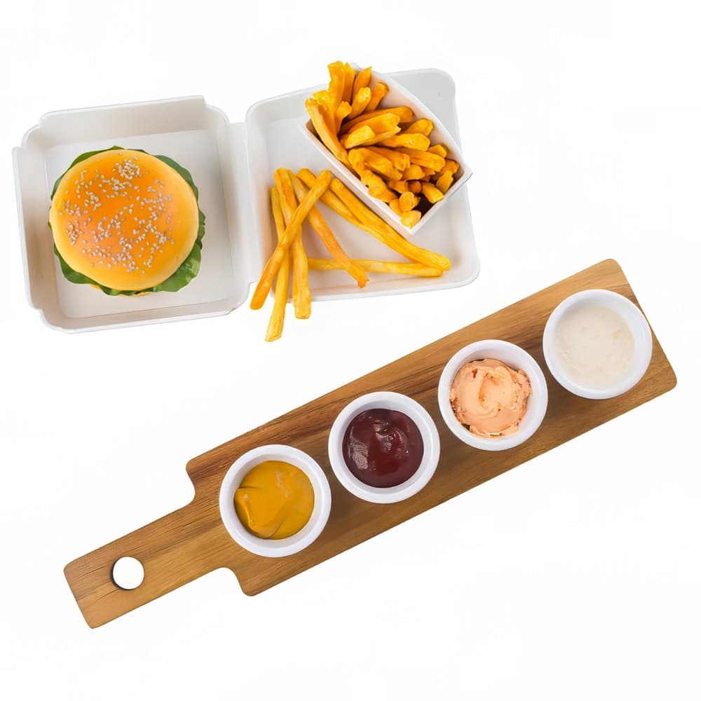 Tablecraft FLIGHT1 Wood Flight Paddle - 17" x 4" x 5/8", Holds (4) Glasses (Not Included), Reversible, Bamboo